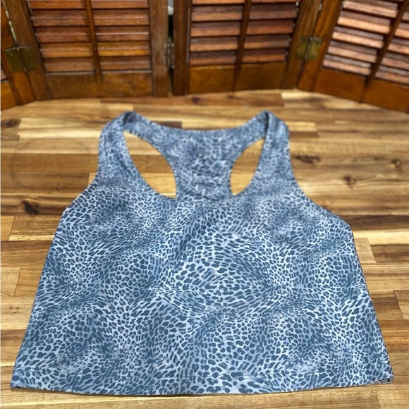 Blue Leopard Workout Tank Top size L - Picture 1 of 5